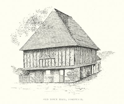 Antiga Câmara Municipal, Fordwich (litografia) de Duncan Moul