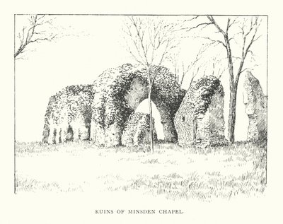 Ruínas da Capela de Minsden (litografia) de Duncan Moul