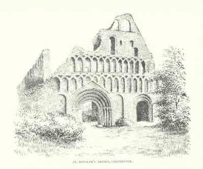 Priorado de St Botolph, Colchester (litografia) de Duncan Moul