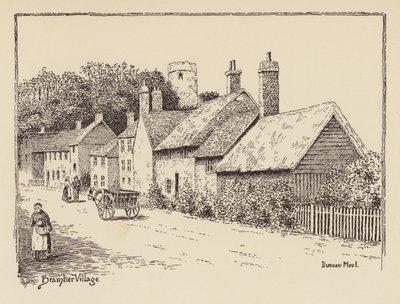 Sussex: Bramber Village (litografia) de Duncan Moul