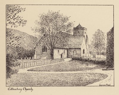 Sussex: Igreja de Edburton (litografia) de Duncan Moul