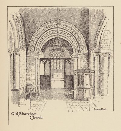 Sussex: Igreja de Old Shoreham (litografia) de Duncan Moul