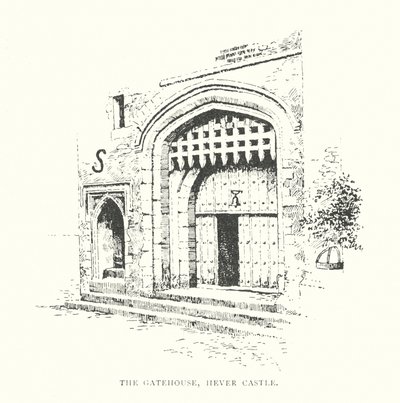 A casa do portão, Castelo de Hever (litografia) de Duncan Moul