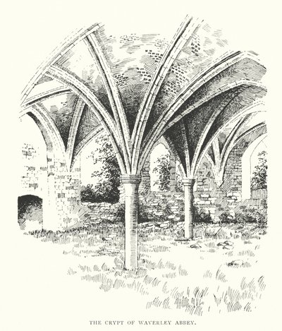 A cripta da abadia de Waverley (litografia) de Duncan Moul