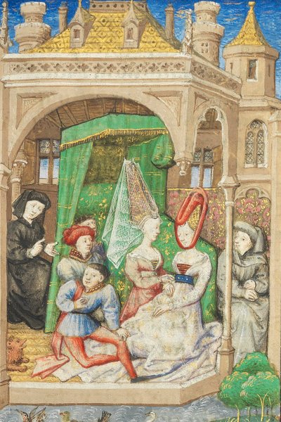 Página de "La Belle Dame Sans Merci", de Alain Chartier, Paris, início do século XV de Dunois Master