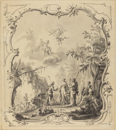 O Julgamento de Paris de Dutch 18th Century