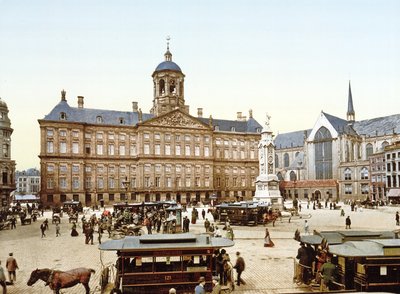 O Palácio Real em Amsterdã da Praça Dam, 1890-1900 de Dutch Photographer