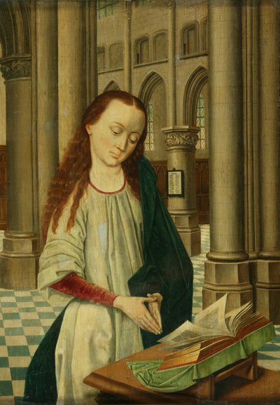 Uma santa (óleo sobre painel) de Dutch School