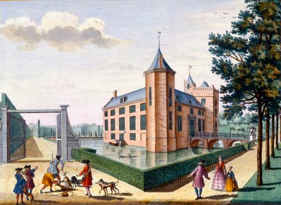 Castelo de Assumburg, de Het Zeganpralent Kennemerlant por Hendrick de Leth e Matthias Brouerius Van Nidek, publicado c.1700-1730 de Dutch School