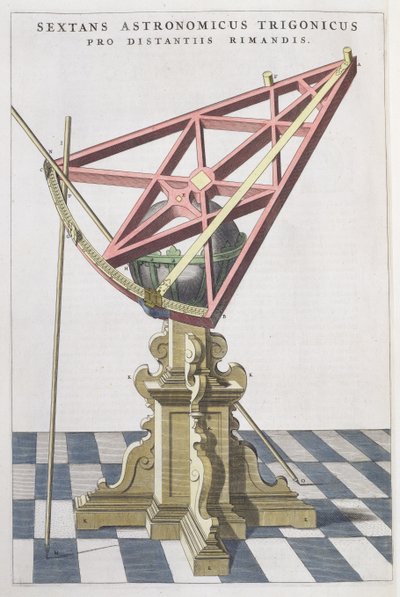 Sextante astronômico de Tycho Brahe (1546-1601) de um atlas de Joan Blaeu (1596-1673) Amsterdã, 1665 de Dutch School