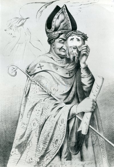 Caricatura do Papa Pio IX (1792-1878) de Dutch School