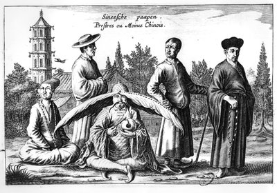 Sacerdotes e monges chineses, da China Ilustrados por Athanasius Kircher (1601-80) de Dutch School