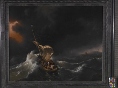 Cristo Na Tempestade Sobre o Mar da Galileia (óleo sobre tela) de Dutch School