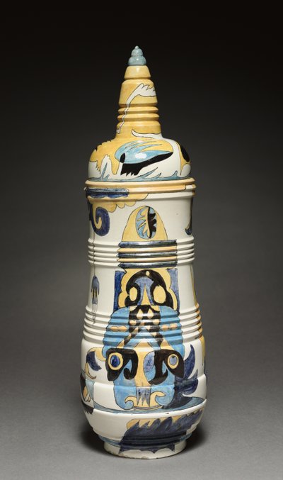 Jarro coberto, projetado por Theodorus AC Colenbrander (1841-1930), feito por Rozenburg Factory, Holanda de Dutch School