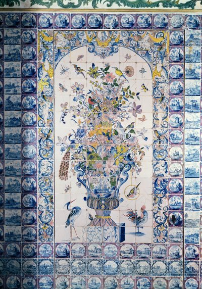 Painel de azulejos de Delft da casa de banho (faiança) de Dutch School