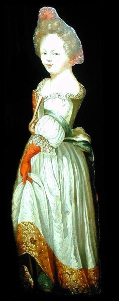 Figura de tabuleiro de uma mulher (óleo a bordo) de Dutch School