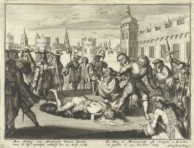 Execução do Duque de Monmouth, 15 de julho de 1685 gravura . de Dutch School