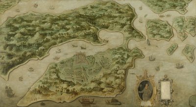 Fort Victoria, na ilha de Amboina, 1617 de Dutch School