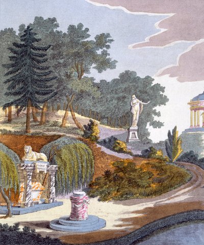 Decorações de jardim, da revista de gemas de jardim por G. van Laar, publicado em 1802 de Dutch School