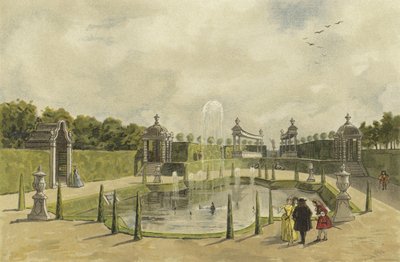 Jardim de uma villa, início do século XVIII de Dutch School