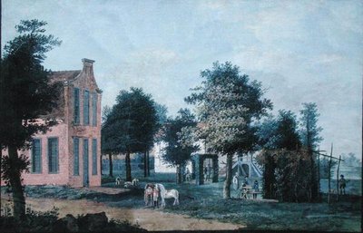 Huntsmen in a Garden Setting, c.1770 (guache no papel) de Dutch School