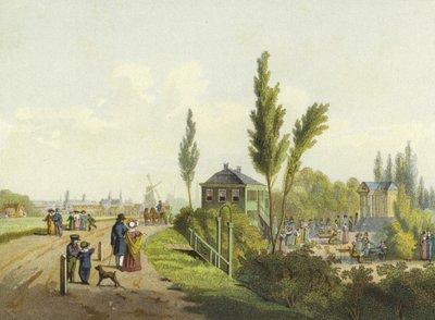 Terra e Yzigt, jardim fora do Portão Haarlemmer, Amsterdã, século XIX de Dutch School