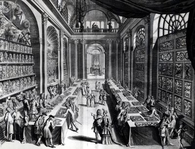 Coleção de curiosidades de Levin Vincents, ilustração do Theatre of Wonders da Nature, c.1719 de Dutch School