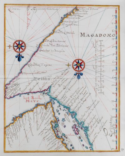 Map of Magadoxo, Zanzibar. de Dutch School