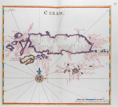 Mapa da ilha de Ceram (Seram), Indonésia. de Dutch School