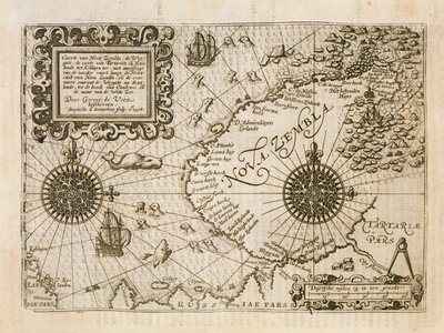 Mapa da Liane recém-descoberto, a partir Diário Nauticum, ou verdadeiro descrição de três viagens admiráveis ... por Gerrit de Veer, 1598 de Dutch School