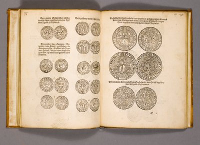 Livro de dinheiro com gravuras de moedas inglesas (livro) de Dutch School