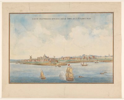 Nova Amsterdã e Manhattan, c.1660 de Dutch School