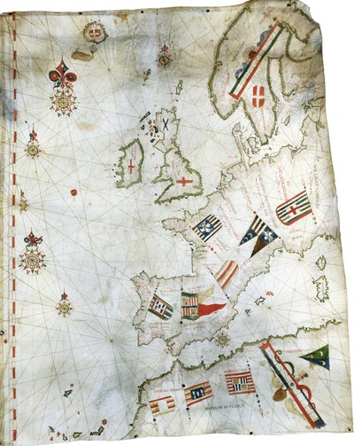 Carta Portolana da Europa Ocidental e Norte da África, c.1580 de Dutch School
