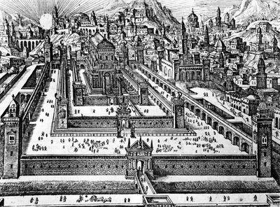 Reconstrução do Templo de Salomão, c.1700 de Dutch School