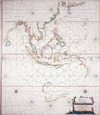 Mapa marítimo Leste da Índia " de Dutch School