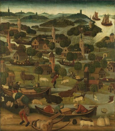 Santa Isabel Inundada pelo Mestre dos painéis da Santa Isabel c.1490-5 de Dutch School