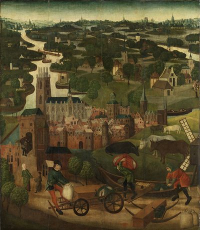 Santa Isabel Inundada pelo Mestre dos painéis da Santa Isabel c.1490-5 de Dutch School