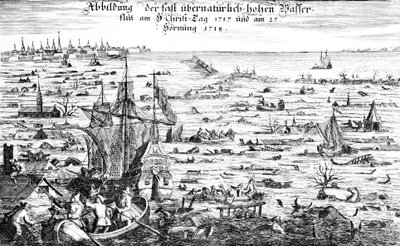 A Inundação de Natal de 1717 de Dutch School