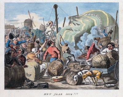 O ano de 1804, c.1794 (gravura colorida à mão) de Dutch School