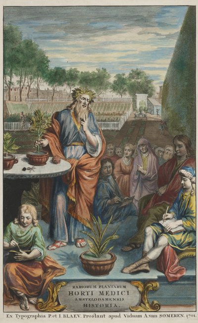 Página de título de "Horti Medici Amstelodamensis Rariorum Plantarum Historia" vol. II, de Jan Commelin e Caspar Commelin de Dutch School
