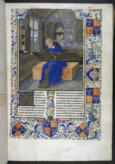 Tradutor no trabalho, de Facta et dicta memorabilia (ou Les Faits et les Dits des Romains), Royal 18 E III, f.24 de Dutch School