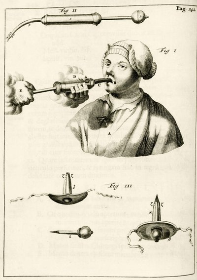 Usando uma seringa para fornecer uma purga, a partir dos exercícios práticos para curar método por Frederic Dekkers, 1694 de Dutch School
