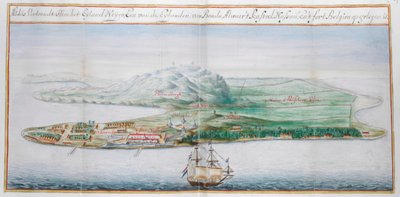 Vista de uma das ilhas da Banda. de Dutch School
