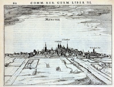 Vista da cidade de Munster, de Rerum Germanicarum, por P. Bertin, Amsterdã 1616 de Dutch School