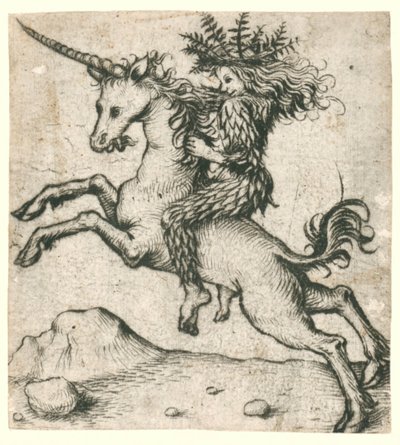 Wildman em um unicórnio de Dutch School