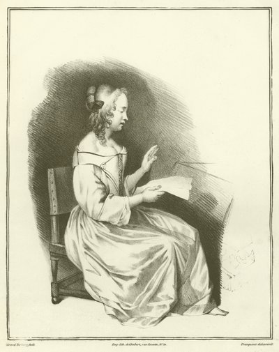 Mulher, leitura, letra de Dutch School