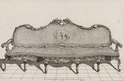 Canapé, segunda metade do século XVIII (gravura em papel assentado) de Duval. A. (after)