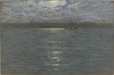 Noite: Um Porto, 1894 (pastel sobre papel pardo) de Dwight William Tryon