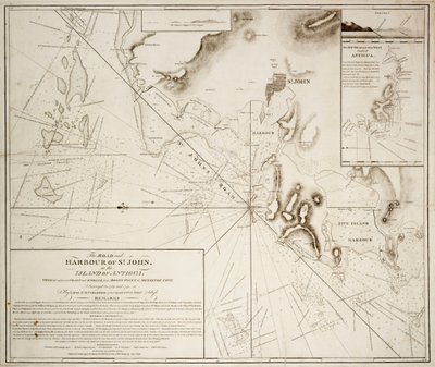 A estrada e o porto de St. John na ilha de Antígua de E.H. Columbine