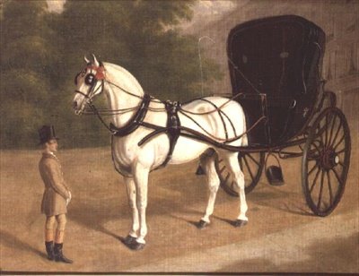 Um Cavalo Cinzento e Cabriolet com noivo de E.M. Fox
